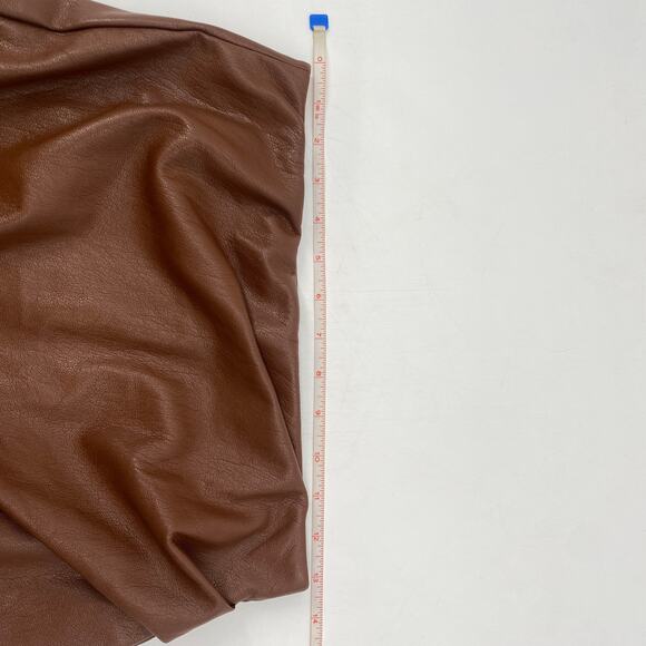 Aritzia Wilfred Brown Faux leather Wrap Mini Skirt - Picture 8 of 10